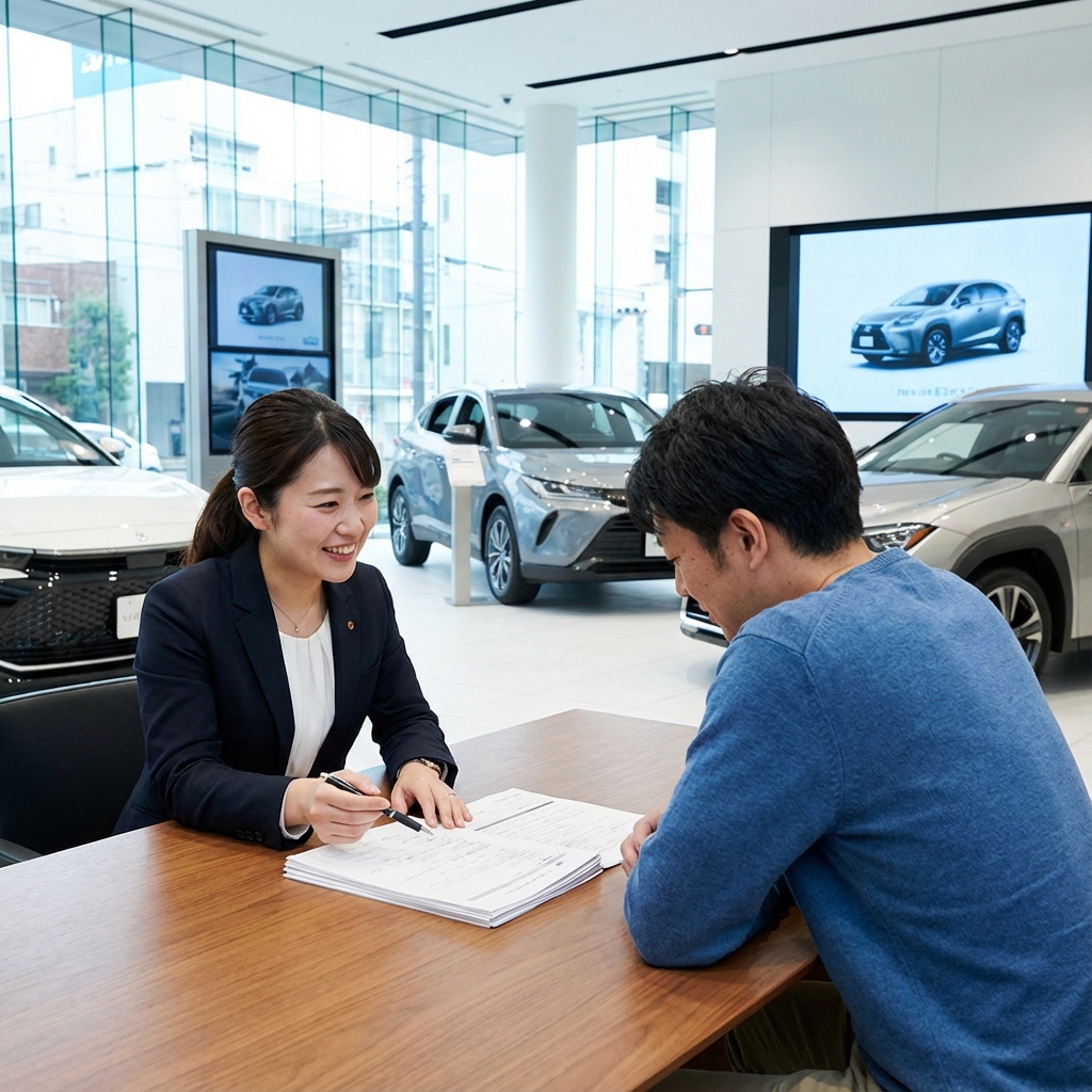 お客様と机を挟んで会話している様子
